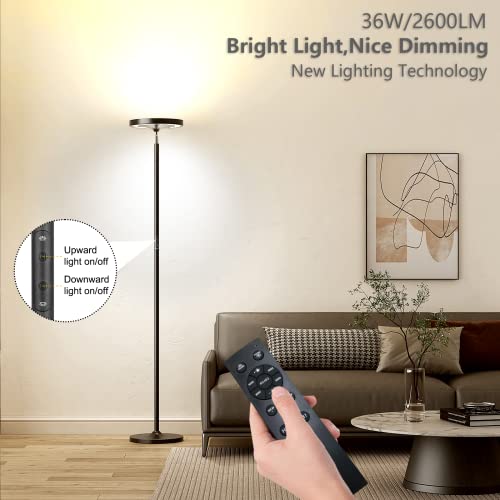 Keepsmile Double Side Lighting Led Floor Lamp with Remote Smart Ap...