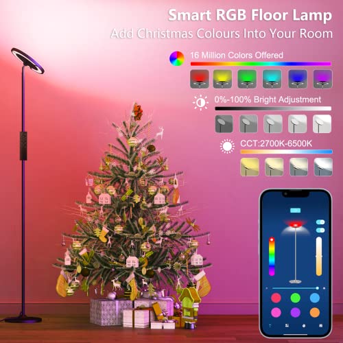 Keepsmile Double Side Lighting Led Floor Lamp with Remote Smart Ap...