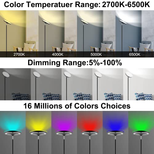 Keepsmile Double Side Lighting Led Floor Lamp with Remote Smart Ap...