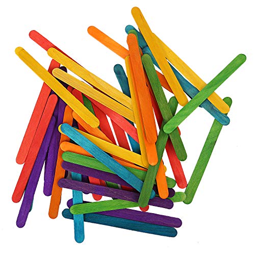 KEILEOHO 1000 PCS Colored Popsicle Sticks, Natural Lollipop Sticks...