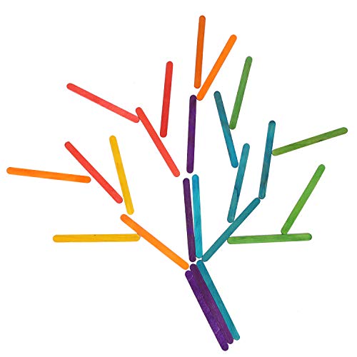 KEILEOHO 1000 PCS Colored Popsicle Sticks, Natural Lollipop Sticks...