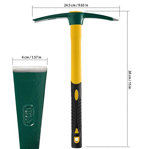 KEILEOHO 15 Inches Pick Mattock Hoe, Forged Weeding Garden Pick Ax...