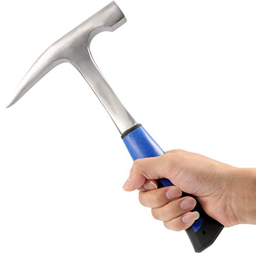 KEILEOHO 32 oz Rock Pick Hammer With Skid Handle, 12 Inch All Stee...