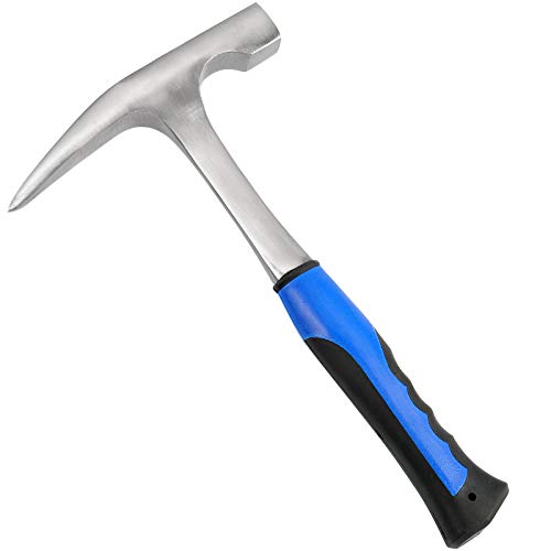 KEILEOHO 32 oz Rock Pick Hammer With Skid Handle, 12 Inch All Stee...