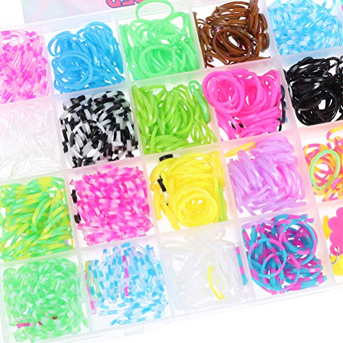 kekafu 1600+ Loom Bands Refill Kit Assorted Colors Rubber Bands Se...