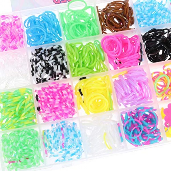 kekafu 1600+ Loom Bands Refill Kit Assorted Colors Rubber Bands Se...