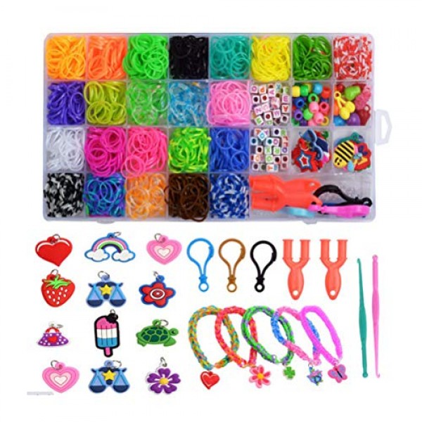 kekafu 1600+ Loom Bands Refill Kit Assorted Colors Rubber Bands Se...