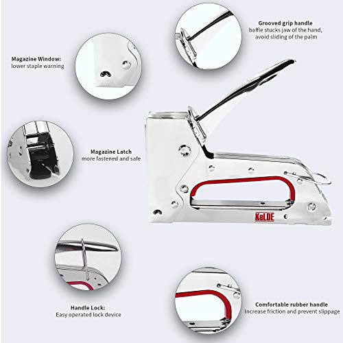 Hand Staple Kit, KeLDE Light Stapler Tacker fit JT21 Staple, I...