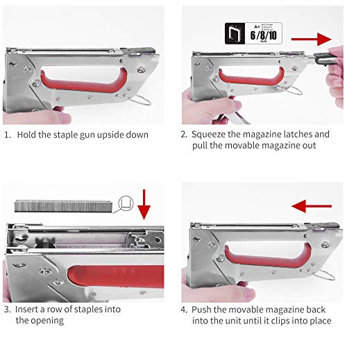 Hand Staple Kit, KeLDE Light Stapler Tacker fit JT21 Staple, I...