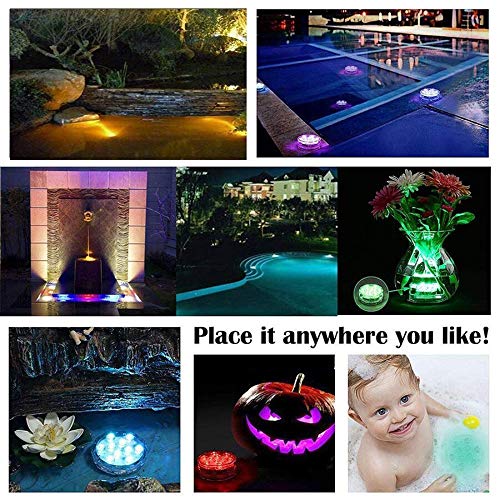 Kellegour Submersible Led Lights, Submersible Waterproof RGB Chang...