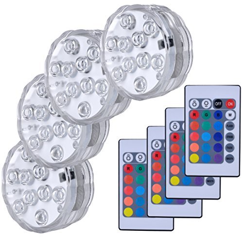 Kellegour Submersible Led Lights, Submersible Waterproof RGB Chang...