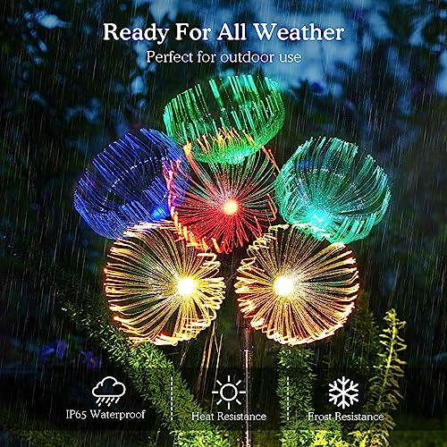 KELME Solar Garden Lights, 3 Pack Solar Outdoor Lights, 7 Color Ch...