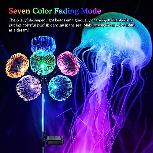 KELME Solar Garden Lights, 3 Pack Solar Outdoor Lights, 7 Color Ch...