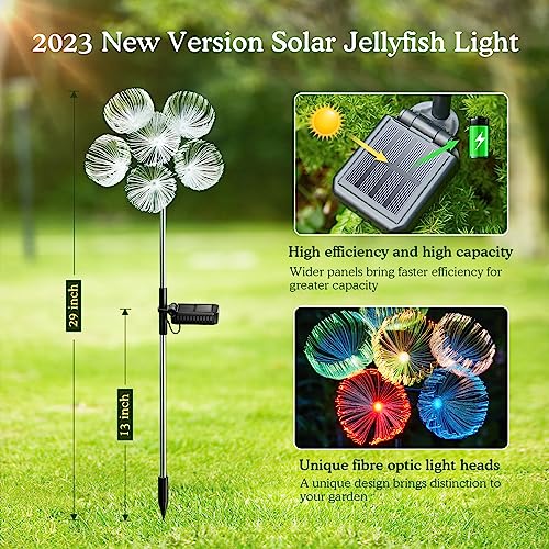 KELME Solar Garden Lights, 3 Pack Solar Outdoor Lights, 7 Color Ch...