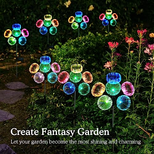 KELME Solar Garden Lights, 3 Pack Solar Outdoor Lights, 7 Color Ch...