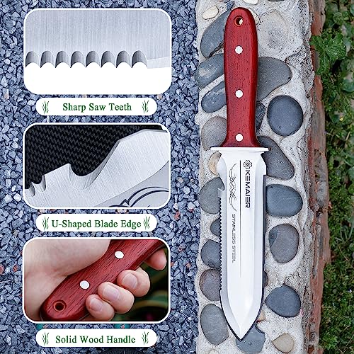 Kemaier Hori Hori Knife, Sharp Garden Knife with 6.3 Inch Serrated...