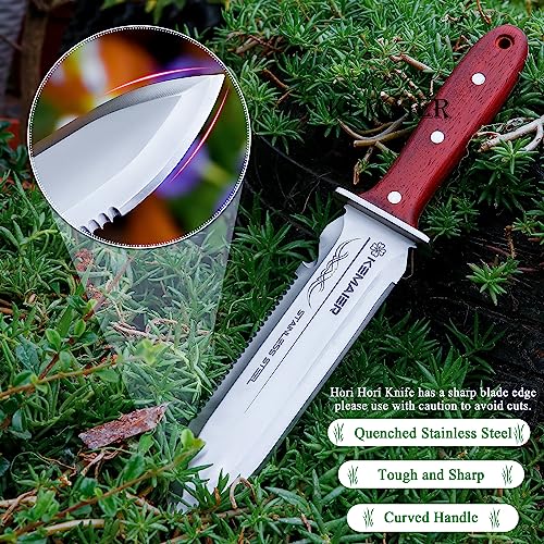 Kemaier Hori Hori Knife, Sharp Garden Knife with 6.3 Inch Serrated...