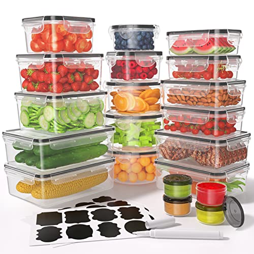 KEMETHY 40 Pcs Food Storage Containers with Lids Airtight 20 Cont...