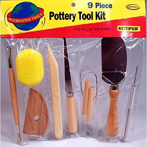 Kemper 9 Pc Pottery Tool Set w/ Fettling Knife for Ceramic, Polyme...