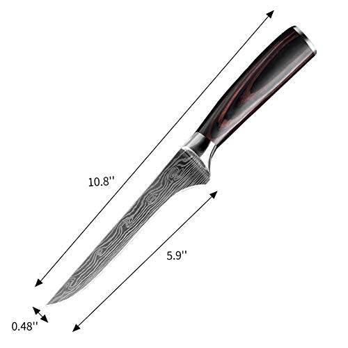 KEPEAK Boning Knife 6 Inch, Fillet Knives High Carbon Steel and Pa...