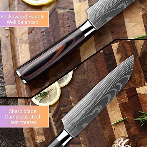 KEPEAK Santoku Knife 5 Inch, Kitchen Chopping Knives for Vegetable...