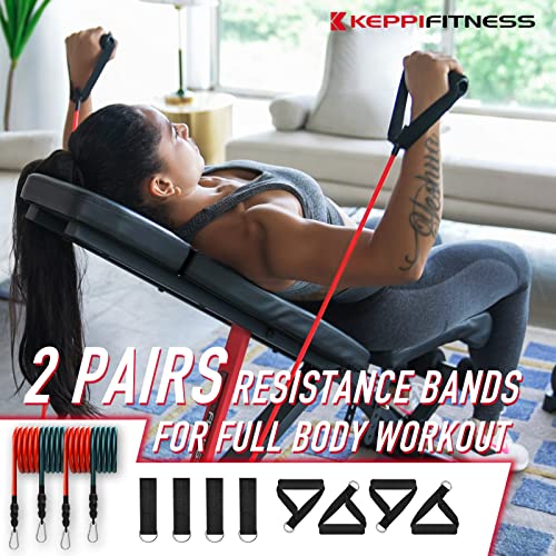 Keppi Adjustable Weight Bench-Foldable Workout Bench Press for Ful...