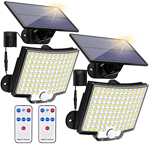Solar Lights Outdoor, 106 LED 3000LM Solar Powered Motion Sensor F...