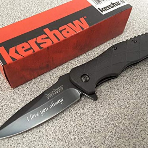 Custom Laser Engraved Kershaw RJ Tactical 3.0 Knife 1987