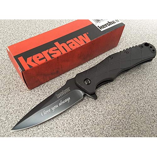 Custom Laser Engraved Kershaw RJ Tactical 3.0 Knife 1987