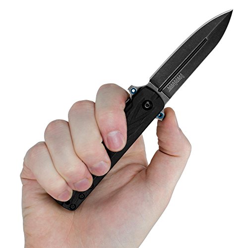 Kershaw Barstow 3960; All Black Pocket Knife with 3 Inch Stainle...