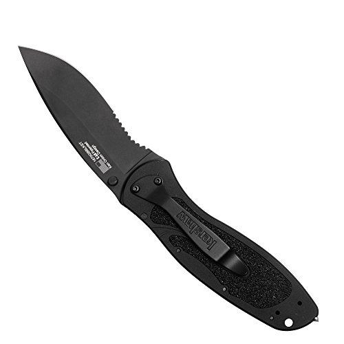 Kershaw Blur, Glassbreaker Folding Knife 1670BGBBLKST; Partially...