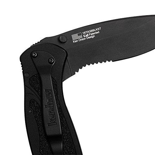 Kershaw Blur, Glassbreaker Folding Knife 1670BGBBLKST; Partially...