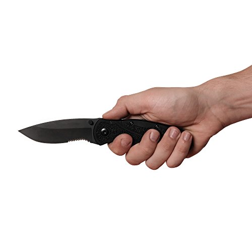 Kershaw Blur, Glassbreaker Folding Knife 1670BGBBLKST; Partially...