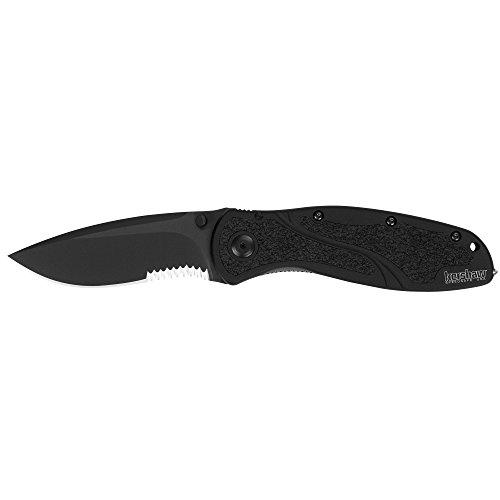 Kershaw Blur, Glassbreaker Folding Knife 1670BGBBLKST; Partially...