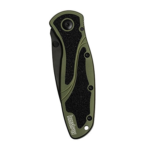 Kershaw Blur, Olive/Black Pocket Knife 1670OLBLK; 3.4” Black DLC...