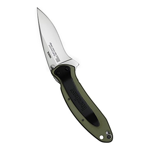 Kershaw Scallion, Olive Drab Pocket Knife 1620OL; 2.4” Bead-Blas...