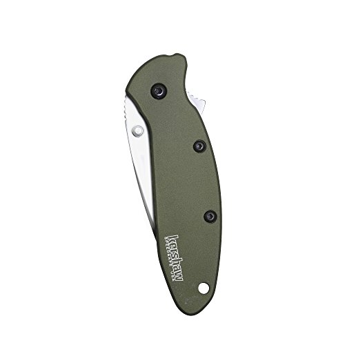Kershaw Scallion, Olive Drab Pocket Knife 1620OL; 2.4” Bead-Blas...