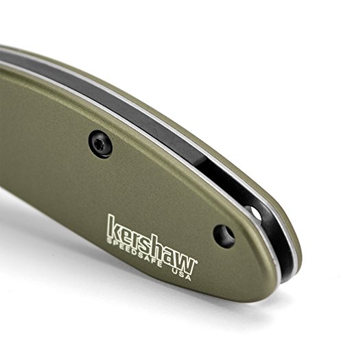 Kershaw Scallion, Olive Drab Pocket Knife 1620OL; 2.4” Bead-Blas...