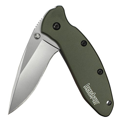 Kershaw Scallion, Olive Drab Pocket Knife 1620OL; 2.4” Bead-Blas...