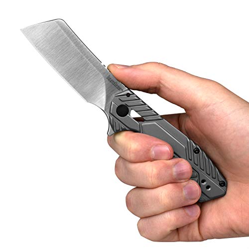 Kershaw Static Cleaver Pocket Knife, 2.8 Inch Blade, Manual Open E...