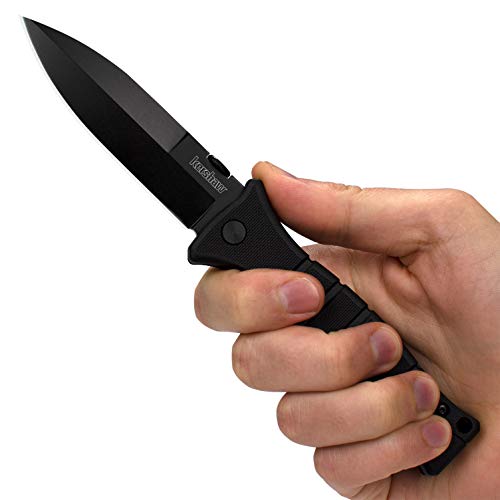 Kershaw XCOM Military-Style Pocketknife; 3.6-inch Black-Oxide Coat...