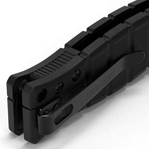 Kershaw XCOM Military-Style Pocketknife; 3.6-inch Black-Oxide Coat...