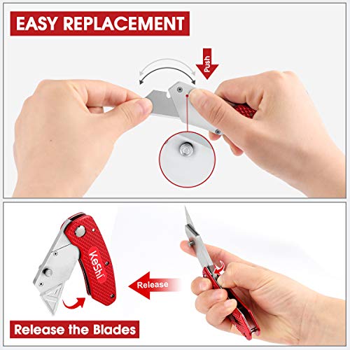 Keshi Utility Knife, Folding Pocket Knife Set with Belt Clip, Set ...