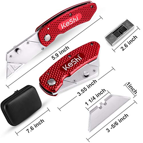 Keshi Utility Knife, Folding Pocket Knife Set with Belt Clip, Set ...
