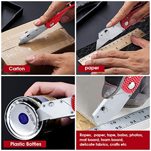 Keshi Utility Knife, Folding Pocket Knife Set with Belt Clip, Set ...