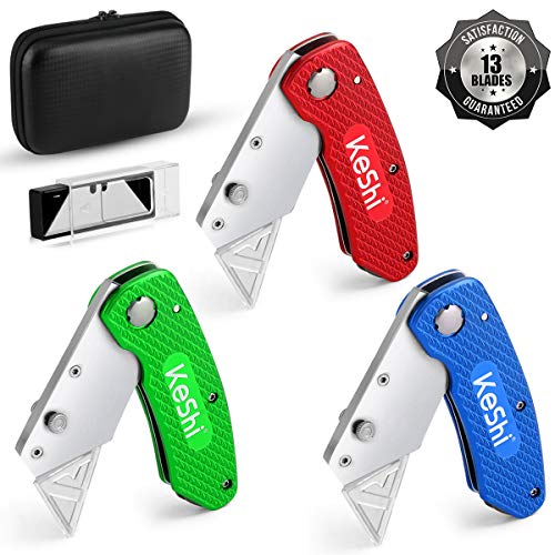Keshi Utility Knife, Folding Pocket Knife Set with Belt Clip, Set ...