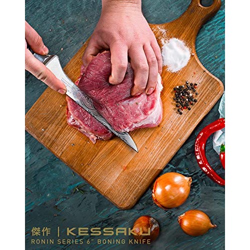 Kessaku 6-Inch Boning Fillet Knife - Ronin Series - Japanese Etche...