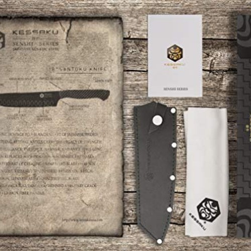 Kessaku 8-Inch Santoku Knife - Senshi Series - Japanese AUS-8 HC S...