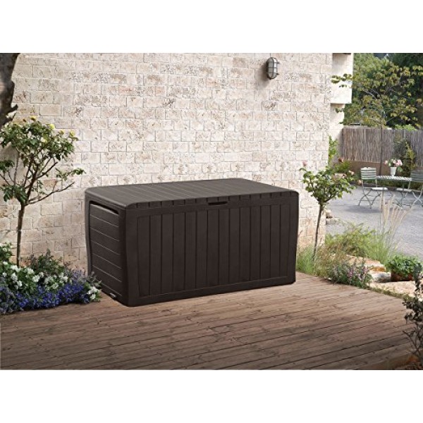 Keter Marvel Plus 71 Gallon Resin Outdoor Storage Box for Patio Fu...