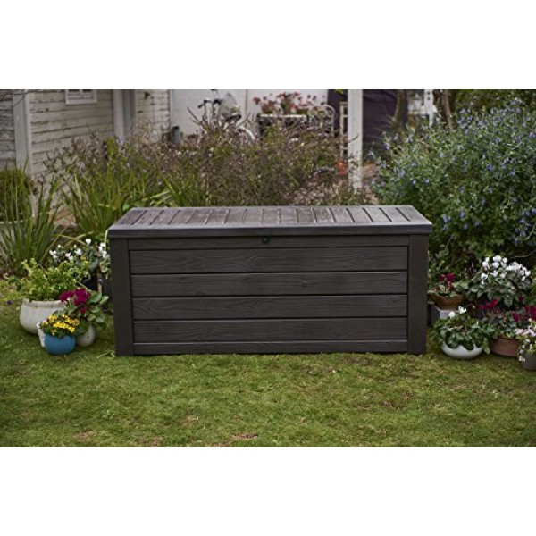 Keter Westwood 150 Gallon Resin Large Deck Box-Organization and St...